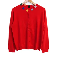ポールスミス PS カーディガン 長袖 大きいサイズ ウール100% ブランド トップス 赤 レディース XXLサイズ レッド Paul Smith 【中古】