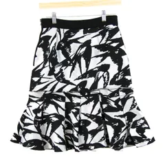 ランバンオンブルー スカート シルク混 ブランド ボトムス 日本製 白 黒 レディース 36サイズ ブラック×ホワイト LANVIN en Bleu 【中古】のサムネイル