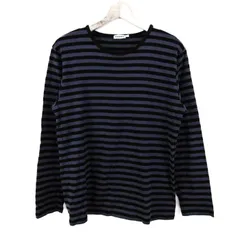 マリメッコ 長袖Ｔシャツ コットン100% ブランド ボーダー柄 トップス 黒 メンズ Sサイズ ブラック×パープル marimekko 【中古】のサムネイル
