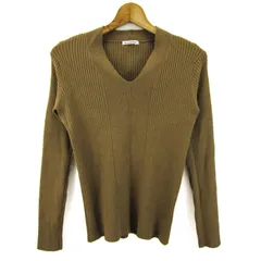 ルクールブラン リブニット セーター 長袖 ブランド トップス レディース 38サイズ ベージュ le coeur blanc 【中古】