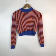 PLAYBOY×jouetie ショート丈 コラボニットセーター レディース M オレンジ×ブルー 3401202604040028のサムネイル