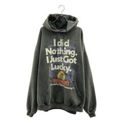 VETEMENTS / ヴェトモン | I Got Lucky Hoodie ヴィンテージ加工 フーディー スウェット | XS | グレー | メンズ
