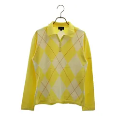 Burberry / バーバリー | golf / ロゴボタン ポロ カットソー | M | イエロー/ホワイト | レディース