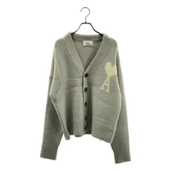 AMI Alexandre Mattiussi / アミ・アレクサンドルマテュッシ | アルパカブレンド Vネック ハート ニット カーディガン | S | ライトグレー | レディース