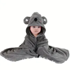 【クローブキューブ】ベビーおくるみ 新生児 バスタオル フード付き 赤ちゃん用 吸水速乾 出産祝い お風呂上り 湯冷め防止 (こあらさん) [こあらさん]