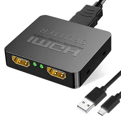 同時出力 hdmi 2画面 増設 HDMIスプリッター オーディオ同期 3D 4K 1080p 映像分配器 1入力2出力 HDCP1.4 分配器 簡単接続 PS4|PS3|HDTV|DVD|PCなど幅広く対応 HDMI ブラック
