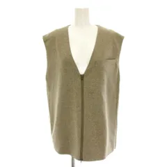 アーバンリサーチ ドアーズ URBAN RESEARCH DOORS フロントZIPベスト M カーキ Vネック フロントジップ ノースリーブ DR45-23E120 /YM ■MA