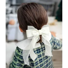 ☆ アイボリー ☆ Rora グレース リボン ヘアゴム ヘアゴム リボン キッズ Rora ローラ グレース 髪ゴム 髪飾り 髪どめ 髪留め ヘアアクセサリー 子供 子ども 女の子 大人 女子 発表会 結婚式 入学式 卒業式 フォーマル かわいい おしゃれ