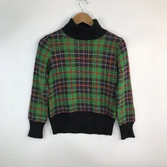 A/T アツロウタヤマ タータンチェックニットセーター レディース グリーン×ブラック 3401202604040038