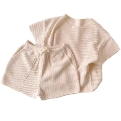 [ミラシック] ベビー服 ワッフル セットアップ 半袖 薄手 80cm 上下セット 赤ちゃん 春夏 新生児向け おしゃれ 韓国風 男女兼用 TN-BCTW