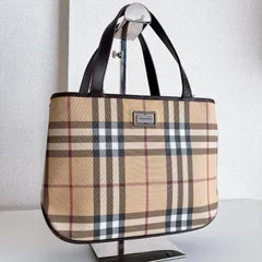 BURBERRY LONDON バーバリーロンドン ノバチェック ハンドバッグ 金具ロゴ レザー×PVC 人気サイズ 49のサムネイル