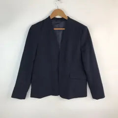 GU ウォッシャブルノーカラージャケット レディース XL ネイビー 3401202604040041