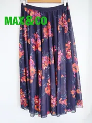 MAX＆CO　マックスアンドコー　花柄スカート　Mサイズ　ネイビー　オレンジ　パープル　他　ロング　花柄　送料込み　6466074のサムネイル