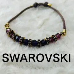スワロフスキー SWAROVSKI ブレスレット クリスタル ゴールド パープル コード