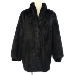 極美品◎高級ミンク100% 毛皮コート リアルファー 13号 ダークブラウン