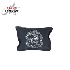 美品 TIFFANY&Co. ティファニー ティファニー ワンダー展 オカヤマデニム ネイビー シルバー金具 デニム ポーチ 男女兼用 601078【中古】