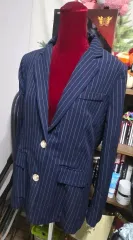 ネイビー ストライプ レディース スーツ セットアップ セット ズボン ジャケット