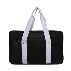 スクールバッグ スクバ ナイロン SCHOOL BAG 学生かばん 高校生 中学生 カバン サブバッグ 軽量 (ブラック) [ブラック]