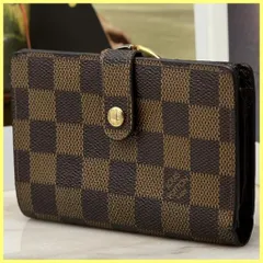 極上 ルイヴィトン ダミエ ヴィエノワ 二つ折り がま口 財布 A155