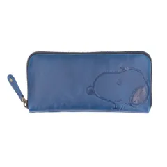 ☆ BLUE ☆ PEANUTS MOTHER 袋縫いR束入り スヌーピー 長財布 大人 SNOOPY 73168 財布 レザー 長サイフ ながさいふ ロングウォレット レディース 大容量 ラウンドファスナー かわいい おしゃれ 小銭入れあり 大きめ 女性のサムネイル