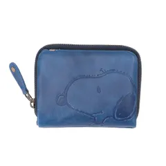 ☆ BLUE ☆ PEANUTS MOTHER 袋縫いR二つ折 スヌーピー 財布 二つ折り SNOOPY 73167 レザー 本革 牛革 二つ折り財布 2つ折り財布 お財布 レディース ラウンドファスナー 大容量 小銭入れあり かわいい おしゃれ 女性 大人