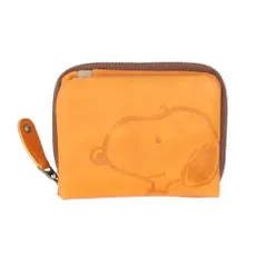 ☆ CAMEL ☆ PEANUTS MOTHER 袋縫いR二つ折 スヌーピー 財布 二つ折り SNOOPY 73167 レザー 本革 牛革 二つ折り財布 2つ折り財布 お財布 レディース ラウンドファスナー 大容量 小銭入れあり かわいい おしゃれ 女性 大人のサムネイル
