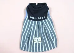 DOG DEPT ドッグデプト　Sサイズ　胴回り36㎝　セーラー風　ストライプワンピ　ネイビー中古のサムネイル