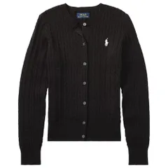 [POLO RALPH LAUREN] ポロ ラルフローレン カーディガン ガールズ レディース キッズ ニット コットン 313543047 (JP, アルファベット, M, Black(005)) [並行輸入品]@