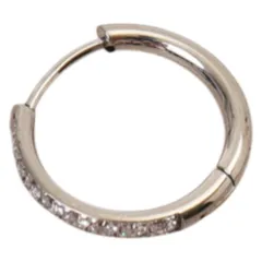 ☆ シルバー ☆ 10mm ☆ ジルコニアラインピアス 片耳 ピアス レディース フープピアス フープ 片耳 ステンレス ジルコニア アクセサリー ジュエリー つけっぱなし キャッチレス 大人 女性 贈り物 ギフト シンプル 可愛い 上品 かわいい