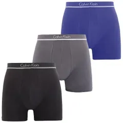 Calvin Klein 3 BOXER BRIEFS 正規品 ｶﾙﾊﾞﾝｸﾗｲﾝ ﾎﾞｸｻｰﾌﾞﾘｰﾌ ﾊﾟﾝﾂ 3枚 ｾｯﾄ (M) ブラック グレー ブルーri