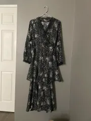 ザラ ロング丈ワンピース ラッフル フリル ラップワンピース フラワー ONE PIECE Coachella Festival