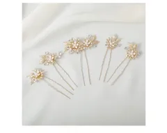 髪飾り ヘッドドレス 花モチーフ パールUピン 5点セット 花嫁 ヘアアクセサリー 手作り ウェディング フラワー 結婚式 披露宴 二次会 発表会 卒業式 入学式 パーティー 和装用髪飾り ヘアアクセサリー(タイプ6)