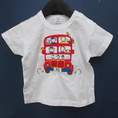 ファミリア Familiar 半袖 Tシャツ 80 白系 ホワイト 日本ベビーグロー社 ホビーグロー Hobbygro ファミちゃん ワッペン プリント 日本製 キッズ 子供服