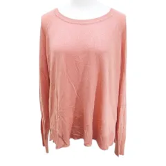 ザラ ZARA 長袖 ニット セーター L ピンク系 リブ 無地