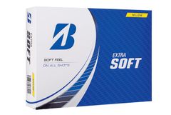Brand new BRIDGESTONE EXTRA SOFT golf balls, 2023 model, 12 balls per pack, yellow.