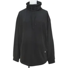 フィラ FILA 長袖 チュニック カットソー L 黒系 ブラック ロゴ 刺繍 裏起毛 ストレッチ