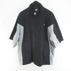 パラディーゾ PARADISO ゴルフウェア 半袖 ジャケット LL 黒系 ブラック ジップアップ ロゴ 文字 刺繍