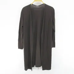 ボールジー BALLSEY トゥモローランド 長袖 ロングカーディガン ニット 前開き S 茶系 ブラウン 毛 ウール 無地