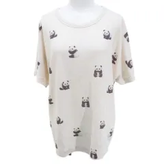 ジェラートピケ gelato pique セットアップ パンダ柄 ルームウェア ナイトウェア 半袖 Tシャツ カットソー ロングパンツ F ピンク系 ポケット