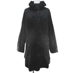シャミー Chamois ダウン コート ミドル丈 44 黒系 ブラック 無地 