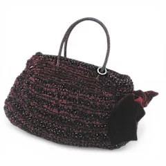 アンテプリマ ANTEPRIMA トートバッグ ワイヤーバッグ ベルベットリボン 編みデザイン ボルドー 