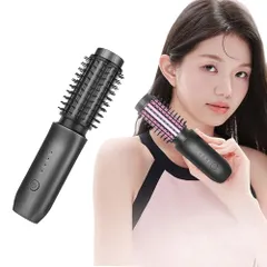 【2025新モデル・USB充電式】ヘアアイロンブラシ コードレス 7000mAh大容量 ヒートブラシ マイナスイオン ヘアアイロン 4段階温度調整 150~210℃ 速熱 2way ストレート&カール ふんわり 40mm 小型 コンパクト 持 c3012806