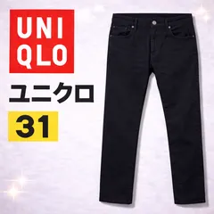 UNIQLO UJ ブラック スリムフィットストレートジーンズ 31 79cm