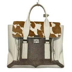 3.1 Phillip lim(スリーワンフィリップリム) ハンドバッグ パシュリミディアムサッチェル 白×ダークブラウン×ブラウン レザーのサムネイル