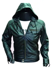 新品 [unone jap] KAMIKAZE KMI9011 レザージャケット フード付き 革ジャン KMI9011 Mサイズ ブラック