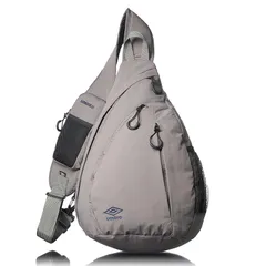 [Umbro] [アンブロ] ボディバッグ ワン ショルダー 斜め掛け デイパック 柔らかい 超軽量 ナイロン ロゴ刺繍 sonny メッセンジャーバッグ (Gray グレー) 1