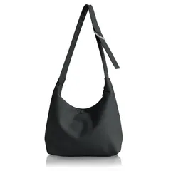 [アンコール] ショルダーバッグ レディース 【肩が疲れない】 ワンショルダー 斜め掛け 柔らかい フェイクレザー ショルダー バック 収納 A4 B4 通勤 通学 軽量 ファスナー付き (ブラック) 0