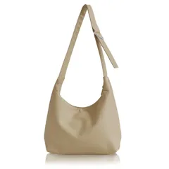 [アンコール] ショルダーバッグ レディース 【肩が疲れない】 ワンショルダー 斜め掛け 柔らかい フェイクレザー ショルダー バック 収納 A4 B4 通勤 通学 軽量 ファスナー付き (グレージュ) 0