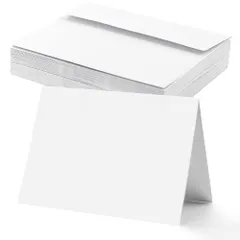 新品 VANRA 白紙カード 封筒付き レターセット A7サイズ 100枚セット 無地 メッセージカード DIY 印刷可能 ビジネス招待状 お礼状用 (17.8*12.7cm)