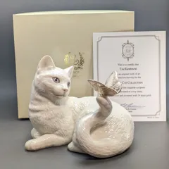 大きいサイズ LENOX 専用箱付属 レノックス ペルシャ猫 24K 蝶 陶器 置物 Enchantment フィギュリン 白猫 「癒しの存在感」のサムネイル